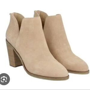 New dolce vita dv8 tan beige heel ankle boots shai suede leather